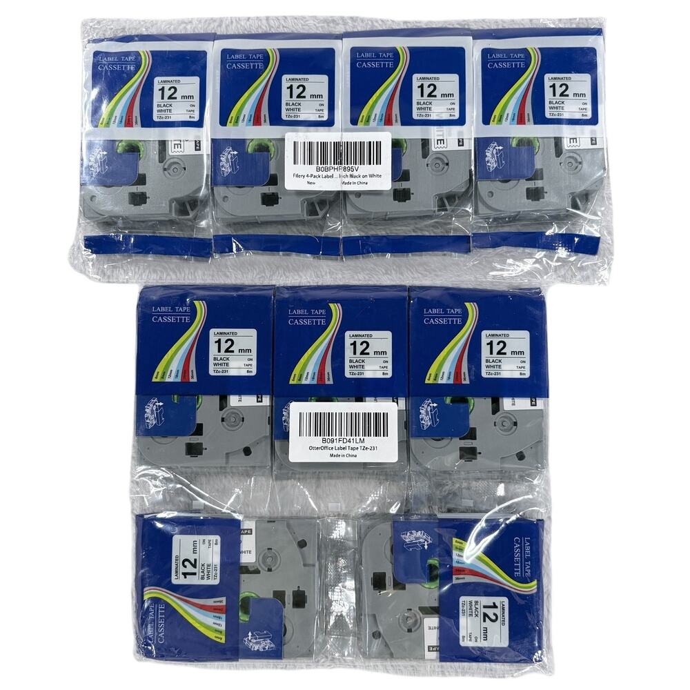 NEW SEALED 9 TZc-231 Compatible Label tape Replacement for Brothers TZe-231